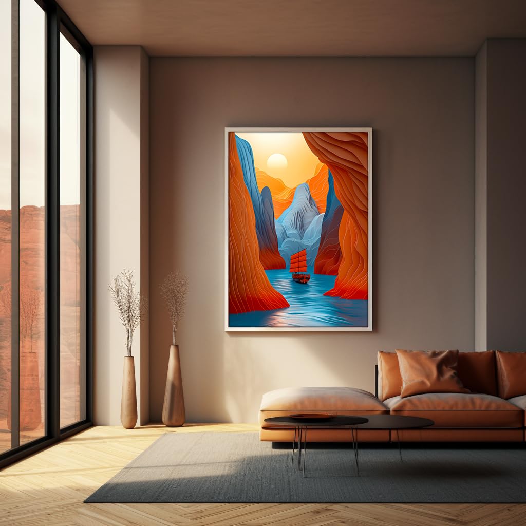 Bgraamiens Puzzle-Voyage- Puzzles for Adults 1000 Pieces, Difficult Challenge Jigsaw Puzzles, Autostereoscopy River Mountains with Sunset Scene Art Puzzles as Wall Decor Impossible Puzzle Bgraamiens