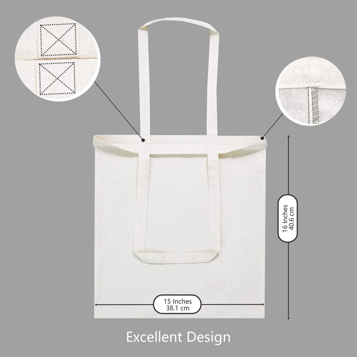 TOPDesign 6 | 12 | 24 | 48 | 192 Pack Economical Cotton Tote Bag, Lightweight Medium Reusable Grocery Shopping Cloth Bags, Suitable for DIY, Advertising, Promotion, Gift, Activity (6-Pack) TOPDesign