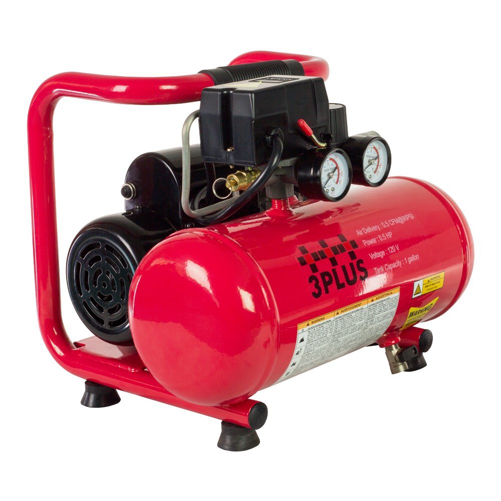 3PLUS HCB050401 18-Gauge Brad Nailer and Quiet Air Compressor Combo kit 3PLUS