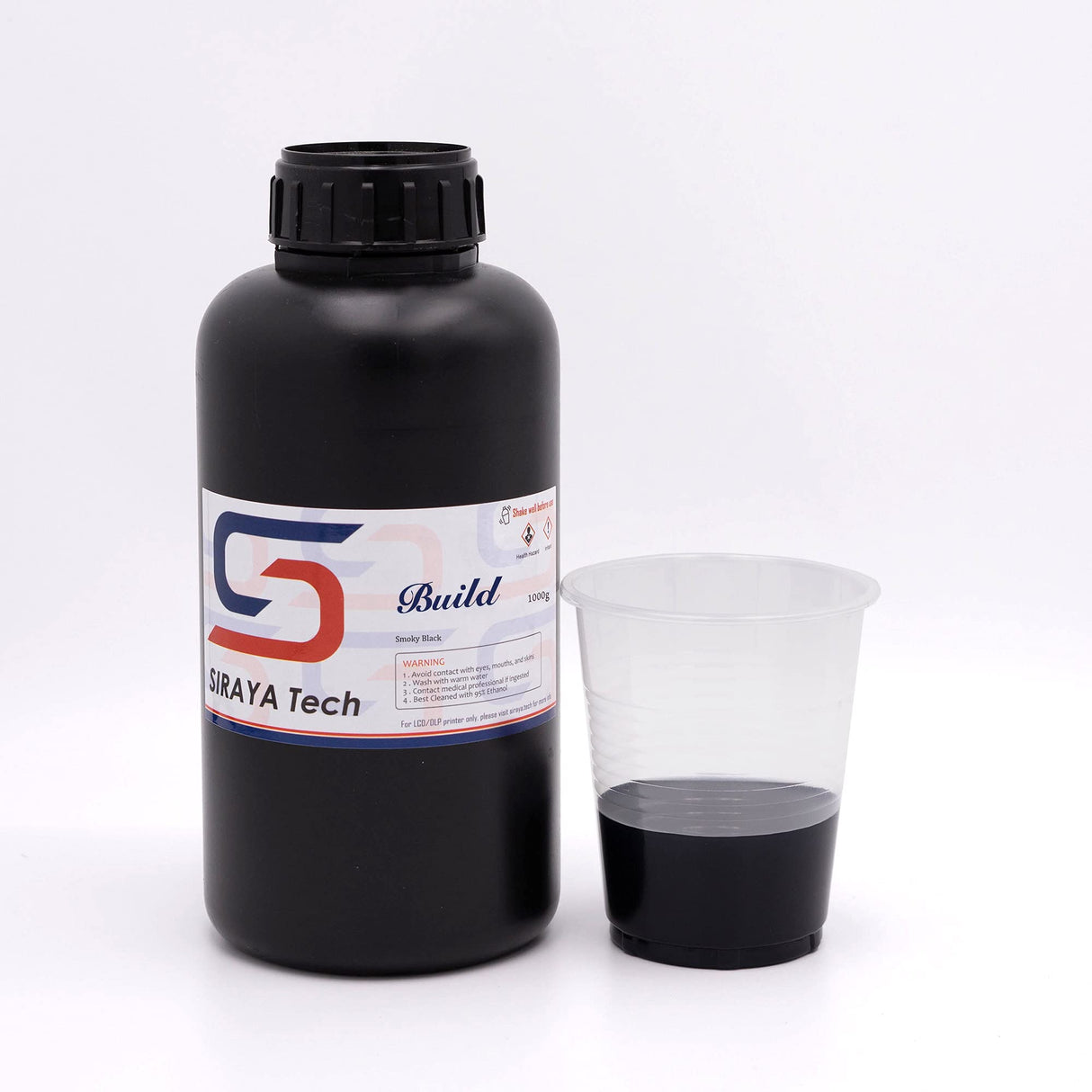 Siraya Tech Build 3D Printer Resin - High Precision Engineering Resin, Non-Brittle, Tappable, Low Warp & Shrink, for Detailed Models & Functional Parts and 8K LCD 3D Printers (Smoky Black, 1kg) Siraya Tech