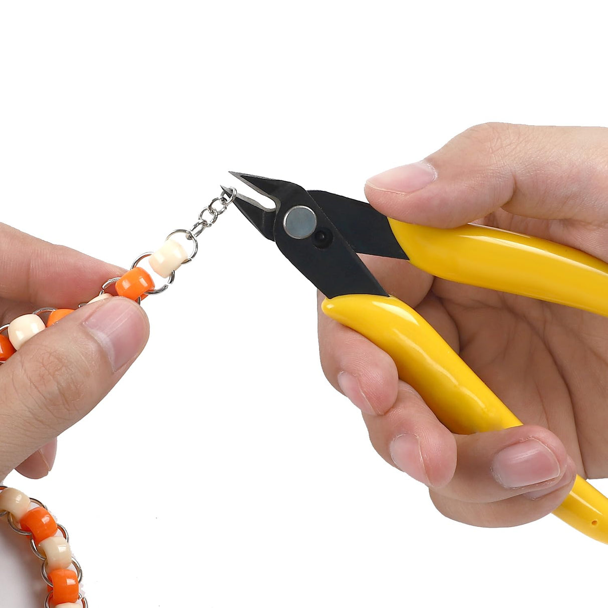 HongWay 5pcs Micro Flush Cutters, Wire Cutter with Internal Spring, Diagonal Cutters for Electronics, Heating Wire, Model Sprue, Soft Copper Wire Snips, 5 inches, Yellow HongWay