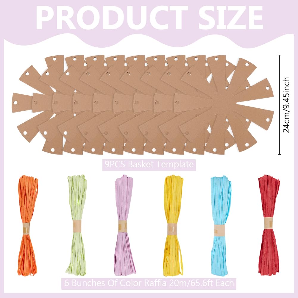 FREEBLOSS 9 Set Woven Basket Kit Woven Easter Basket Kit DIY Woven Basket Set Wicker Basket Kit for Beginners Basket Making Kit with Basket Weaving Supplies Basket Weaving Kits FREEBLOSS