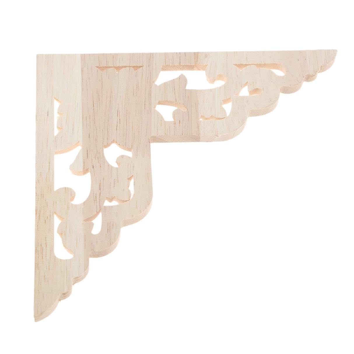 MUXSAM Wooden Decorative Appliques Onlays, 4-Pack Unpainted Wood Caravings Decals Inlays Overlays Corners Decor for Cabinet Dresser Cupboard Mirrors Walls Doors DIY Craft Project, 8x8cm/3.15"x3.15" MUXSAM