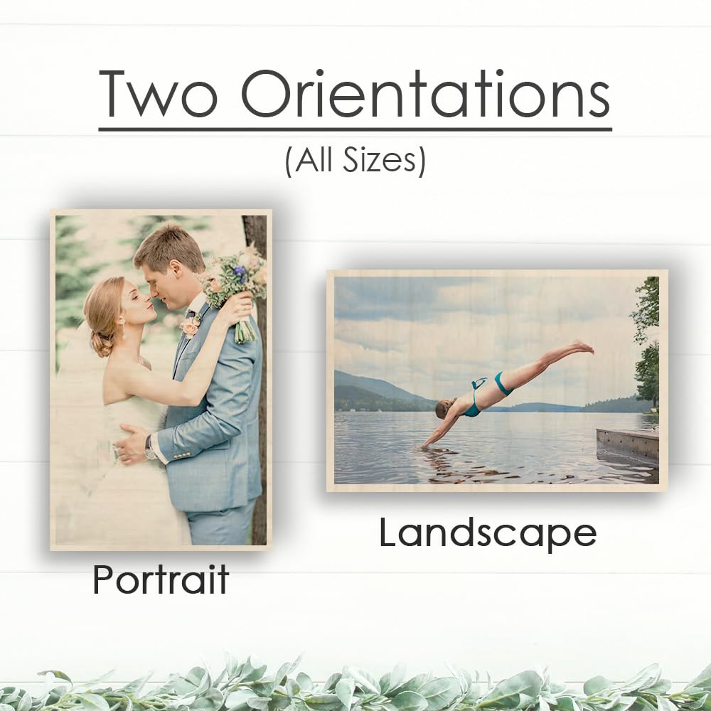 Your Photo Printed on Real Wood | Valentineโs Day | Custom Picture Frames | Custom Photo Gifts | Personalized Picture Frame | Wood Photo Print With Your Picture (Photo Only) (8x10" Portrait) DREAM BIG PRINTABLES