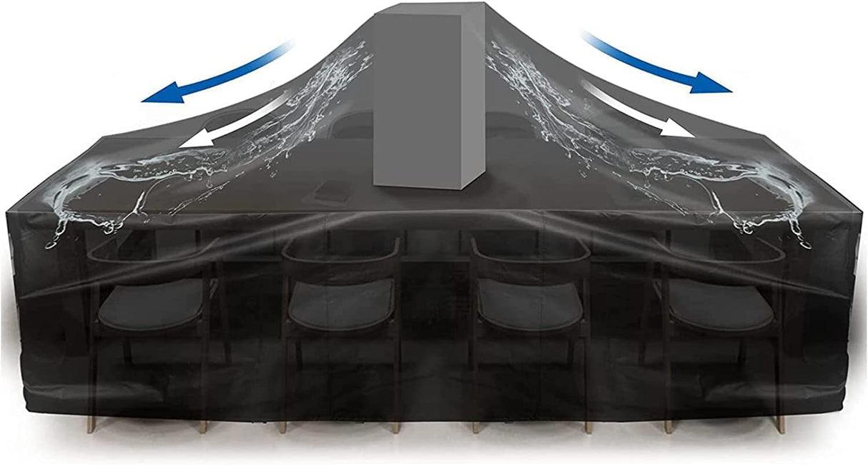 Patio Furniture Covers Waterproof, Outdoor Furniture Covers Rip-proof for Patio Furniture Set Table and Chairs, Windproof UV and Fade Resistant Outdoor Sectional Cover 74"L X 47"W X 28"H Lipneaed
