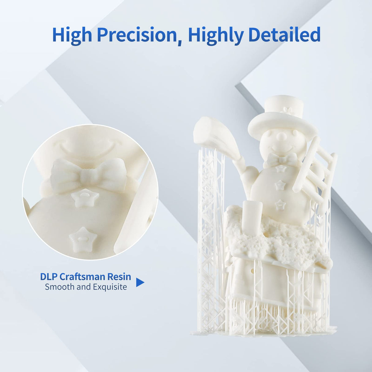 ANYCUBIC 3D Printer Resin, 365-405nm DLP UV-Curing Resin for Photon Ultra/Photon D2, High Precision and Fast Curing Craftsman Resin for DLP LCD SLA 3D Printing, 8K Capable (White, 1000g) ANYCUBIC