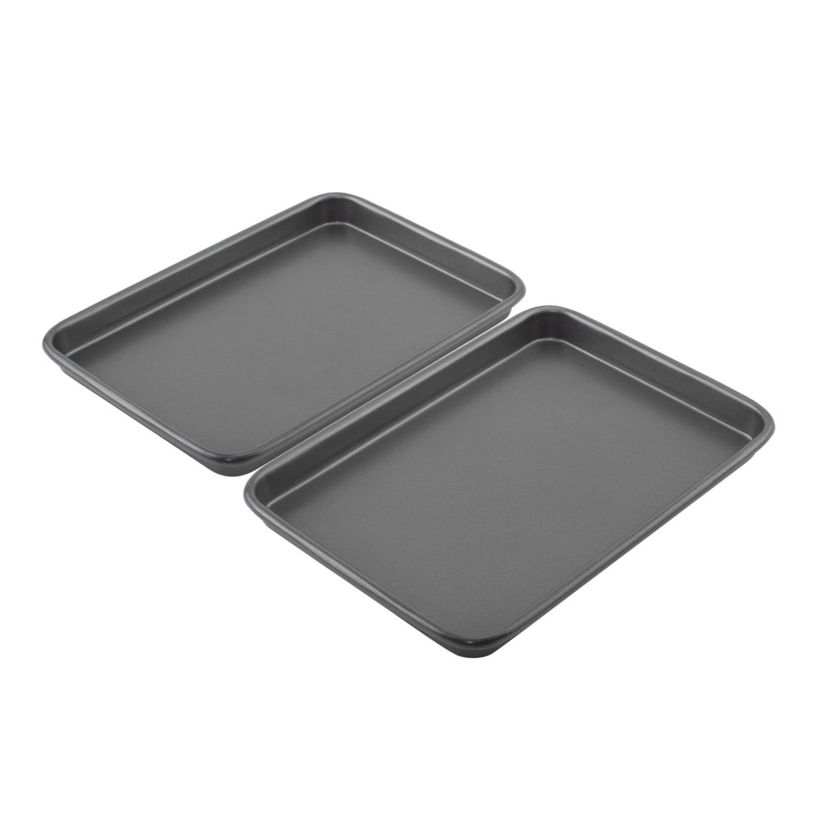GoodCook Everyday Set of 2 Nonstick Steel 9" x 6.2" Toaster Oven Mini Baking Sheets, Gray GoodCook