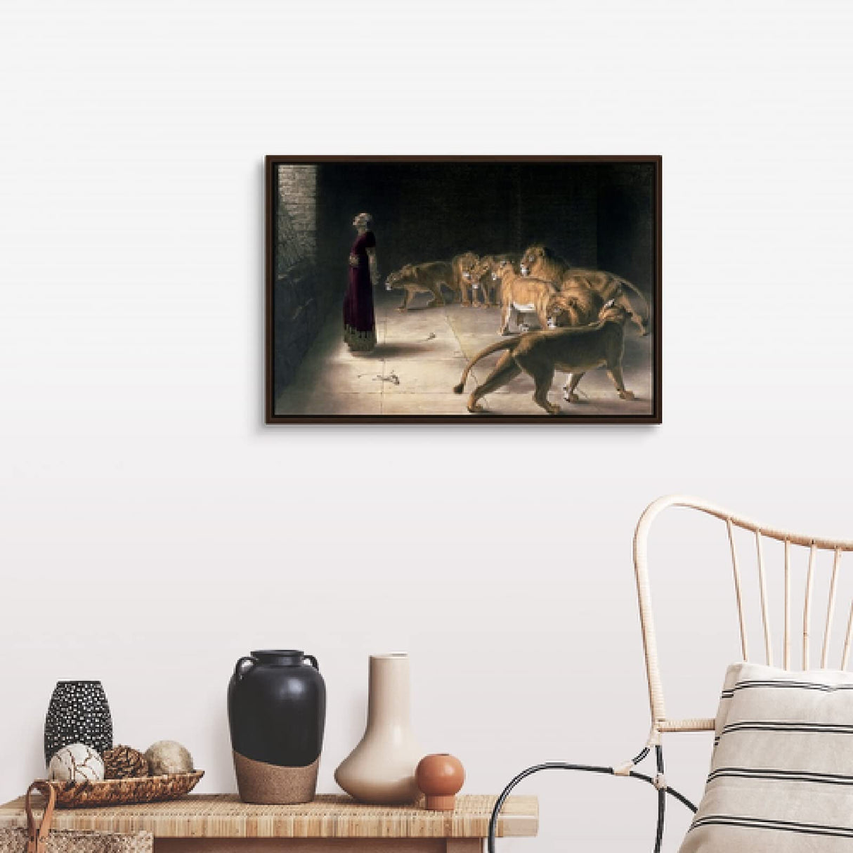 SYSMYXGS Easy Paint by Numbers Kits for Adults Beginner DIY Acrylic Painting with Paints Brushes on Oil CanvasHome Decor Gifts — Daniel in The Lions Den Mezzotint by Briton Riviere SYSMYXGS