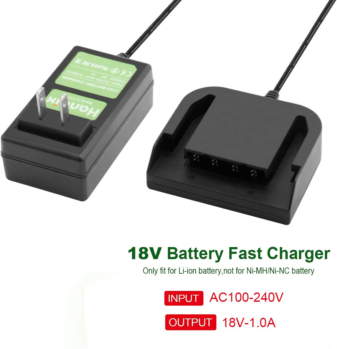 Hanaix 18V Lithium Battery Charger for Ridgid R840087 R840083 R840085 R840086 R840089 AC840085 AC840086 AC840089 for Ridgid 18V Battery Charger (Only fit for Lithium Battery) Hanaix