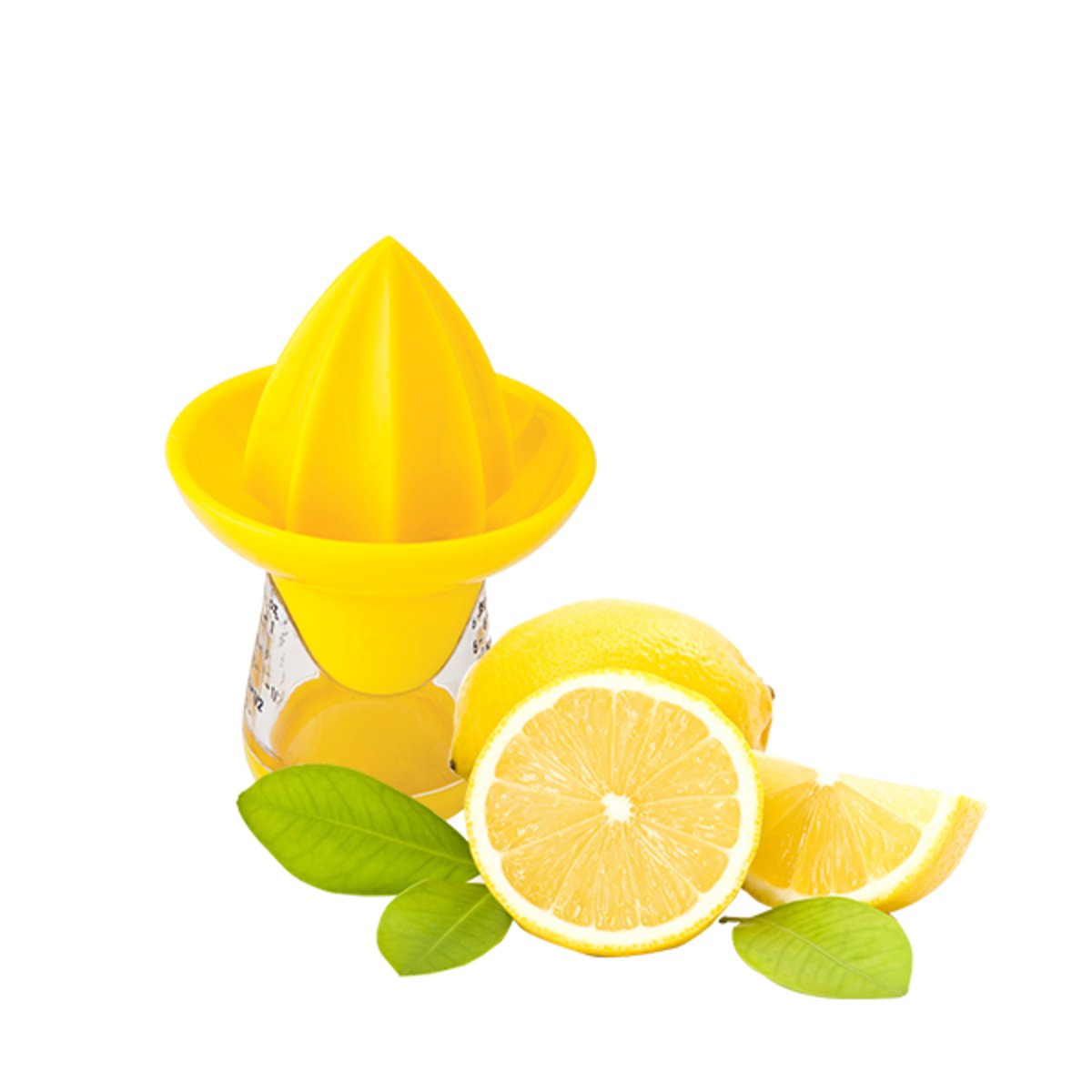 Joie Lemon and Lime Small Hand Juicer and Reamer, Built-In Measuring Cup, Easy to Strain, Stores Leftover Juice, BPA-Free, Dishwasher Safe Joie