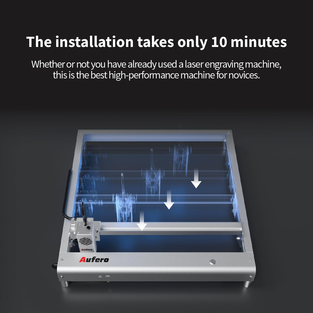 Aufero Laser Engraver Machine 10W Output Laser Engravering Machine with APP Control Laser Engraver and Cutter Machine for Wood, Metal, Acrylic,Leather (10W) Aufero