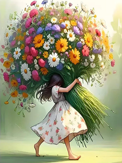 Shouruihua Diamond Painting Kits for Adults, Fairy & Flowers Diamond Art Kit for Adults Beginner, DIY Full Drill Diamond Dots Paintings with Gem Art and Crafts for Adult Home Decor 15.7x11.8 in