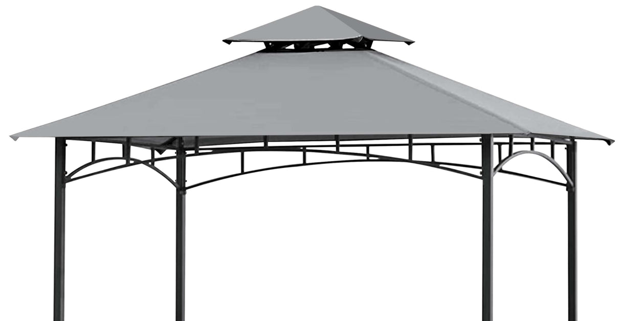 SCOCANOPY Upgraded Ripstop Fabric Replacement Canopy Grill BBQ Gazebo Roof Top for Gazebo Model L-GZ238PST-11 Only,(Gray Ripstop) SCOCANOPY