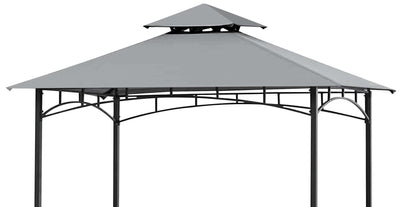 SCOCANOPY Upgraded Ripstop Fabric Replacement Canopy Grill BBQ Gazebo Roof Top for Gazebo Model L-GZ238PST-11 Only,(Gray Ripstop)