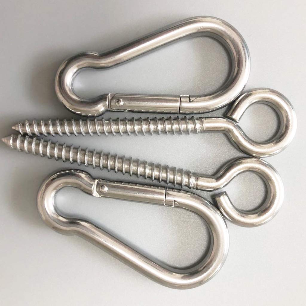 AIVOOF Hammock Hanging Kit, Heavy Duty Swing Hangers Eye Hooks for Hanging Swing Stainless Steel Hammock Hook Carabiner Set 800LB Capacity Swing Hardware for Yoga Hammock Swing Chair Indoor Outdoor AIVOOF