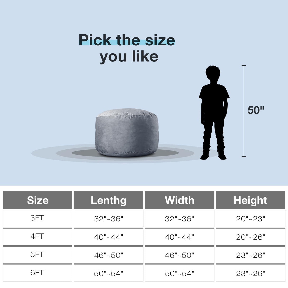 Large Bean Bag Chair for Adults/Kids with Filling, 3 ft Memory Foam Bean Bag Chairs with Filler Included, Ultra Soft Dutch Velvet Fabric, Bean Bag for Living Room - 3 Foot,Dark Gray EDUJIN