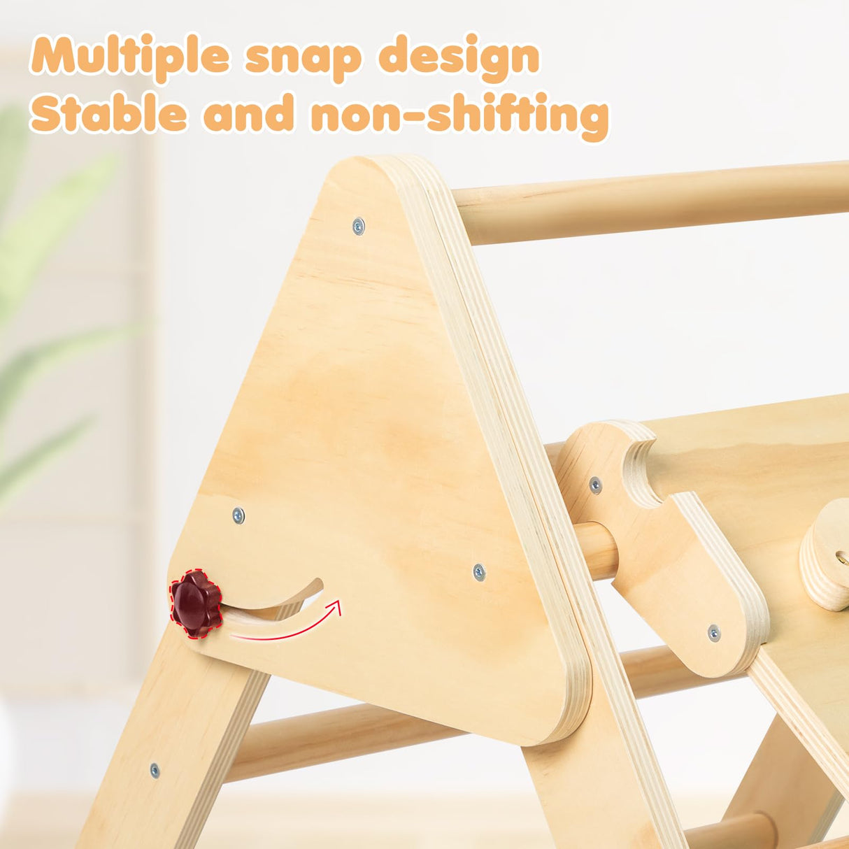 Pelnuies Pikler Triangle Set, 5 in 1 Wooden Montessori Climbing Set with Ramp for Sliding or Climbing, Foldable Toddler Climbing Toys Indoor Playground, Jungle Gyms for Toddlers 1-3, Natural Pelnuies