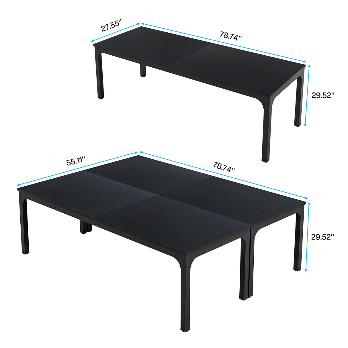 Tribesigns 78.74-Inch Conference Table Set of 2, 13FT Conference Room Table, Large Rectangle Meeting Seminar Table Set for 10-14 Person, Long Business Tables (Only Table) Tribesigns