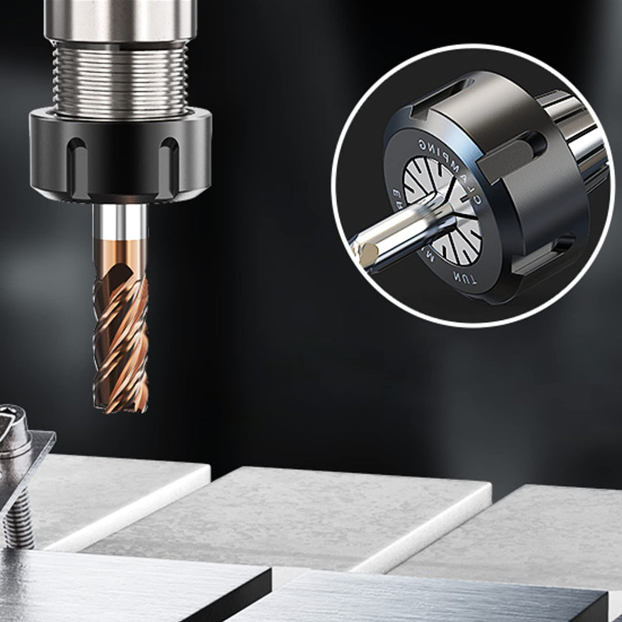 Qjaiune 2 Pack ER11 Collet Set, 1/8 Inch and 1/4 Inch Spring Collet, High Precision ER11 Collet Chuck for CNC Engraving Machine and Milling Lathe Tool Qjaiune