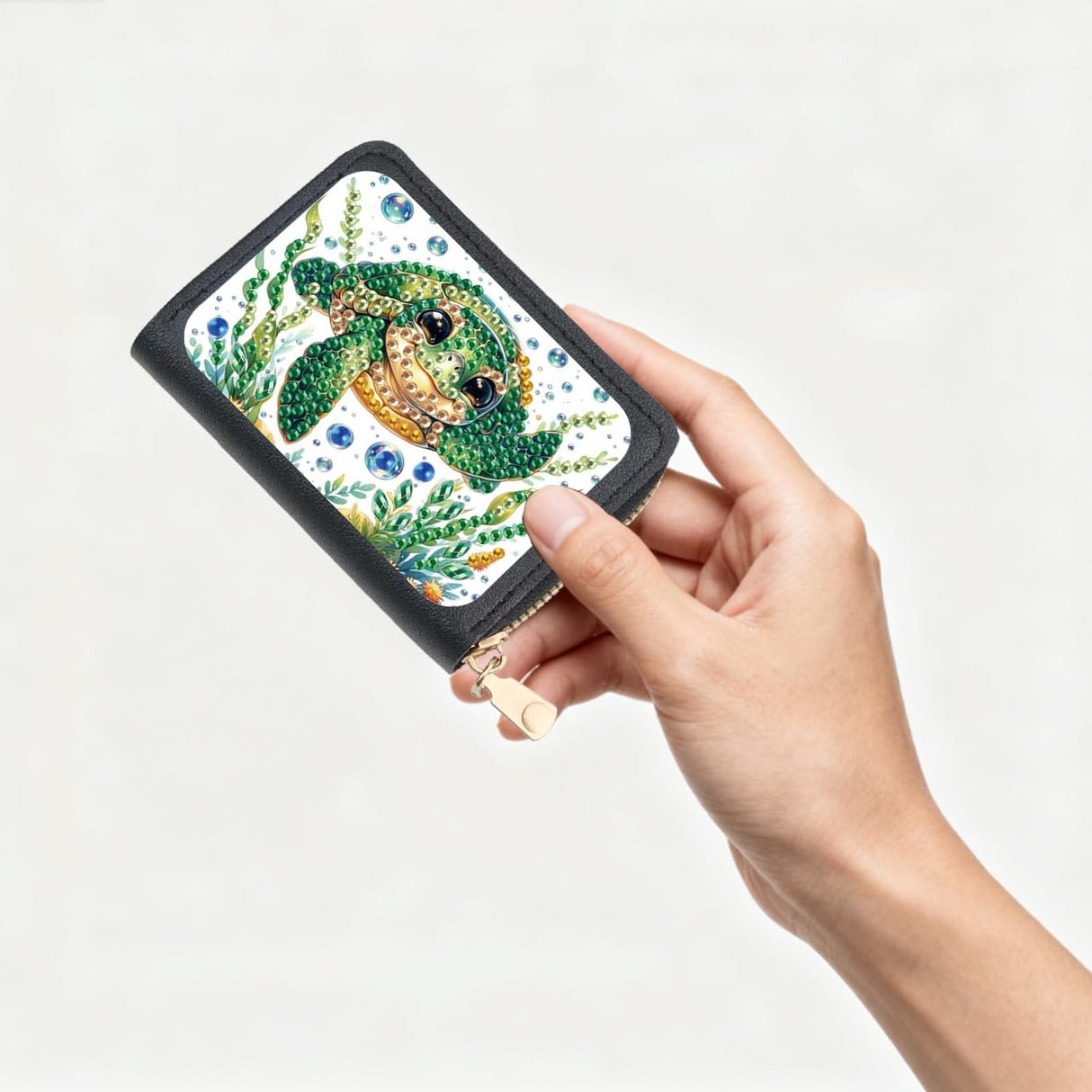 JISHSHAY Diamond Painting Credit Card Holder Sea Turtle Diamond Art Credit Card Wallet Sea Turtle Gem Art Wallet Gem Painting Coin Purse Mosaic Kits for Adults Billfold Animal Embroidery Kit Billfold JISHSHAY