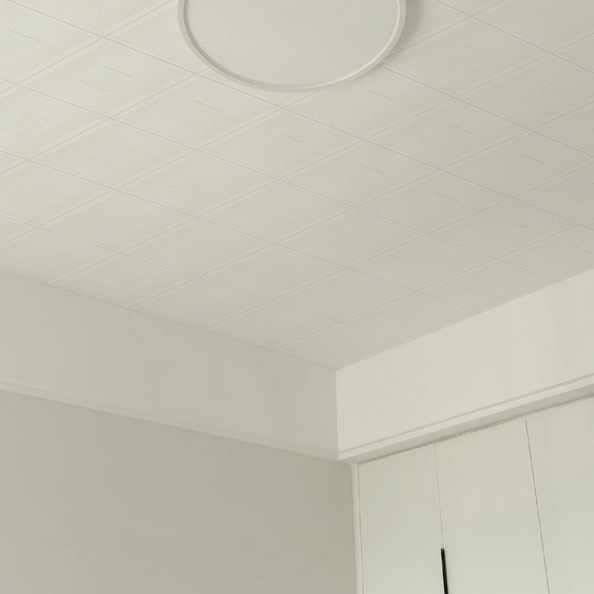 Ceiling Tiles Peel and Stick Waterproof 3D Foam Self-Adhesive Ceiling Sticker 13.8 in×13.8 in, Pack of 16, Covering 21 sq.ft for roof and Wall Elffloor