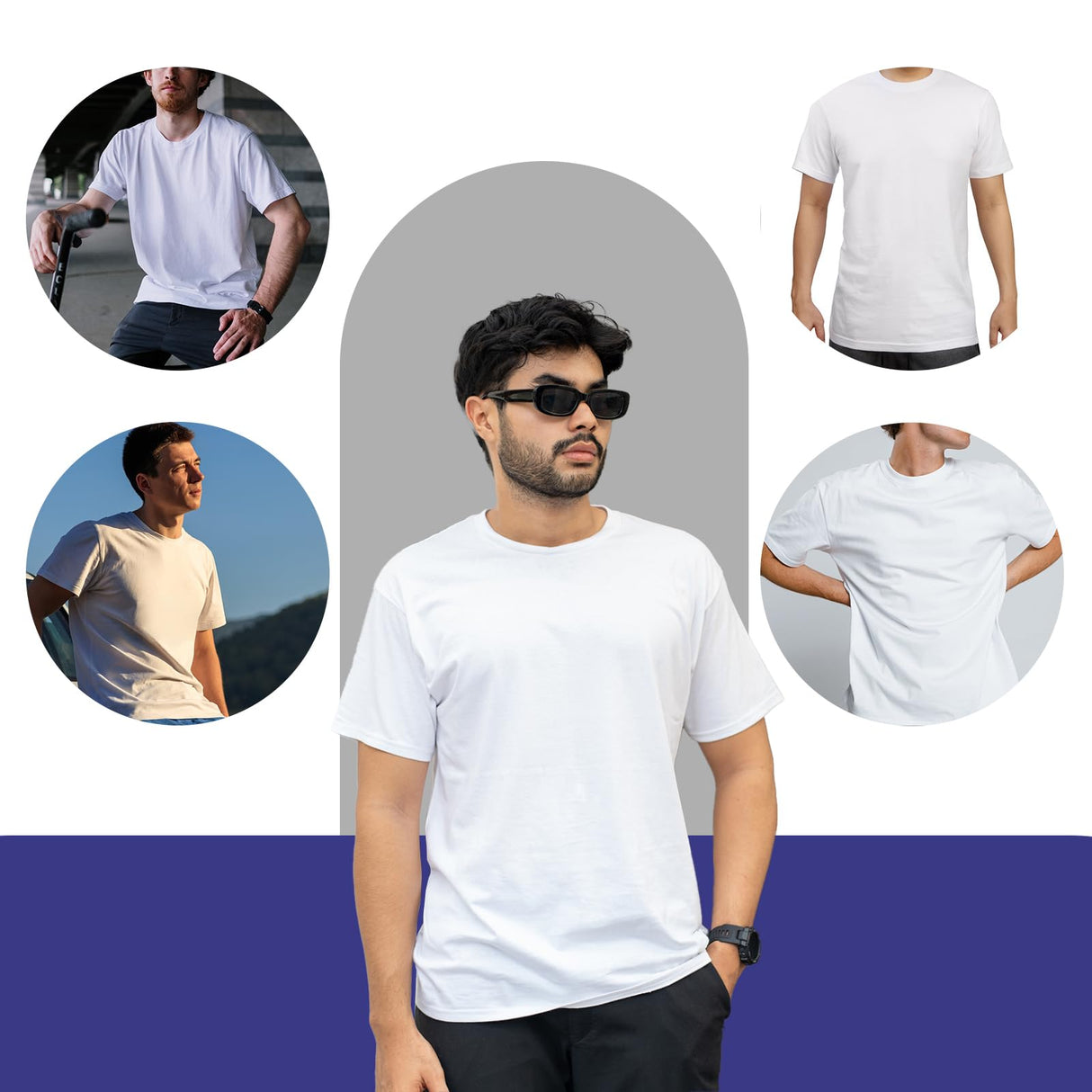 METFUIN 4 Pack Sublimation Shirts White Polyester Tshirts for Sublimation Heat Press Unisex Sublimation Shirt Bulk Gift DIY (Medium, White) METFUIN