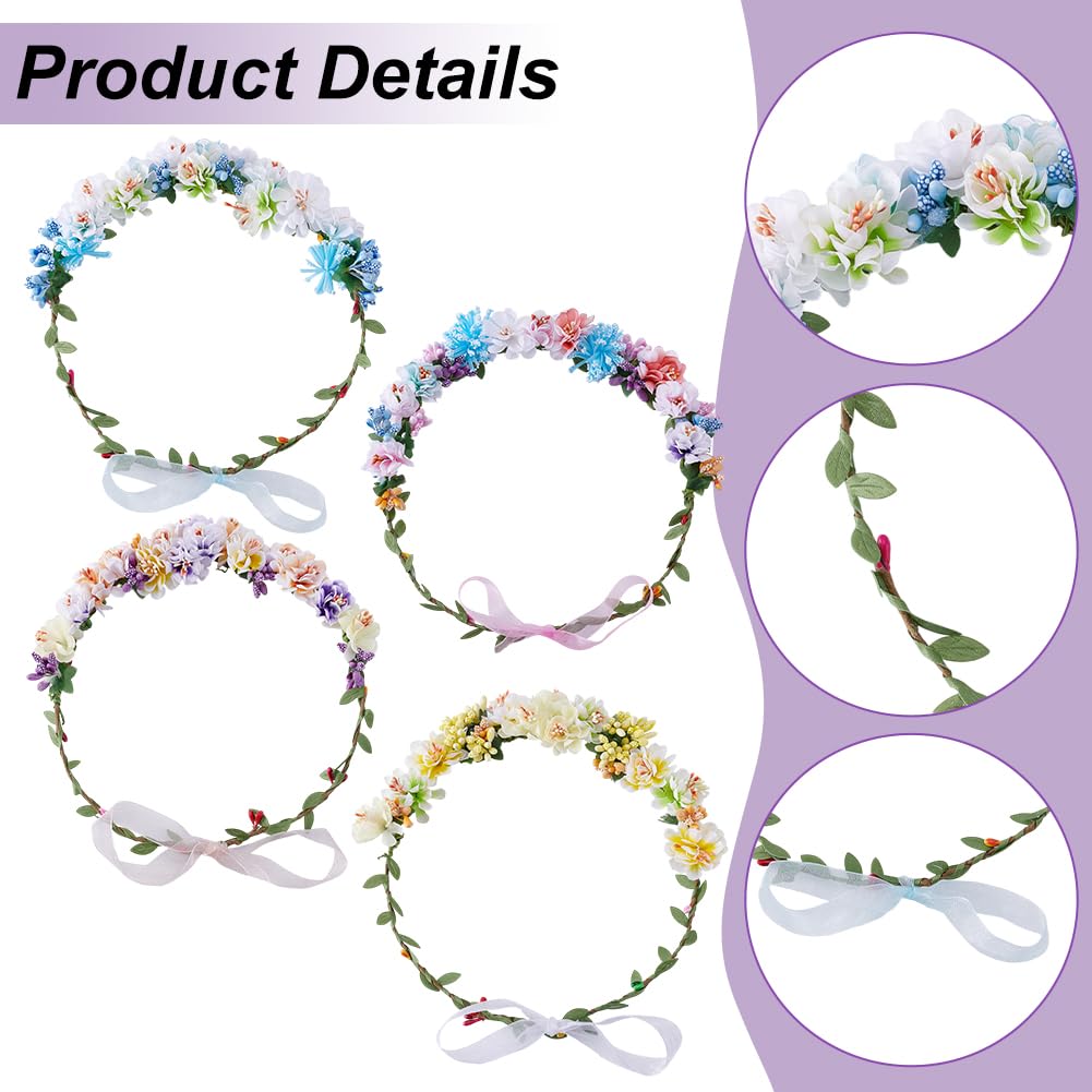 ACRNIGHEET Make Your Own Flower Crown Crafting Kit, Plum Blossom Series Flower Crown Kit, Can Make 16 Sets Wreath Headband and Bracelet Craft Kit, DIY Floral Crown Creative Gifts for Princess ACRNIGHEET