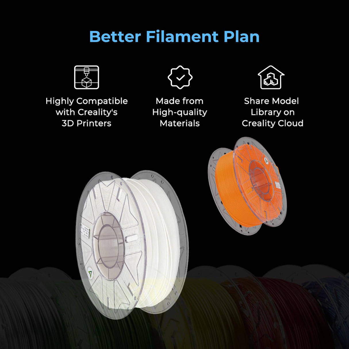 Creality Hyper PLA Filament 1.75mm, RFID 3D Printer Filament for High-Speed Printing up to 600mm/s, ±0.03mm Accuracy, 1KG/Spool (2.2lbs), 3D Printing Filament for Most 3D Printers (Black) Creality