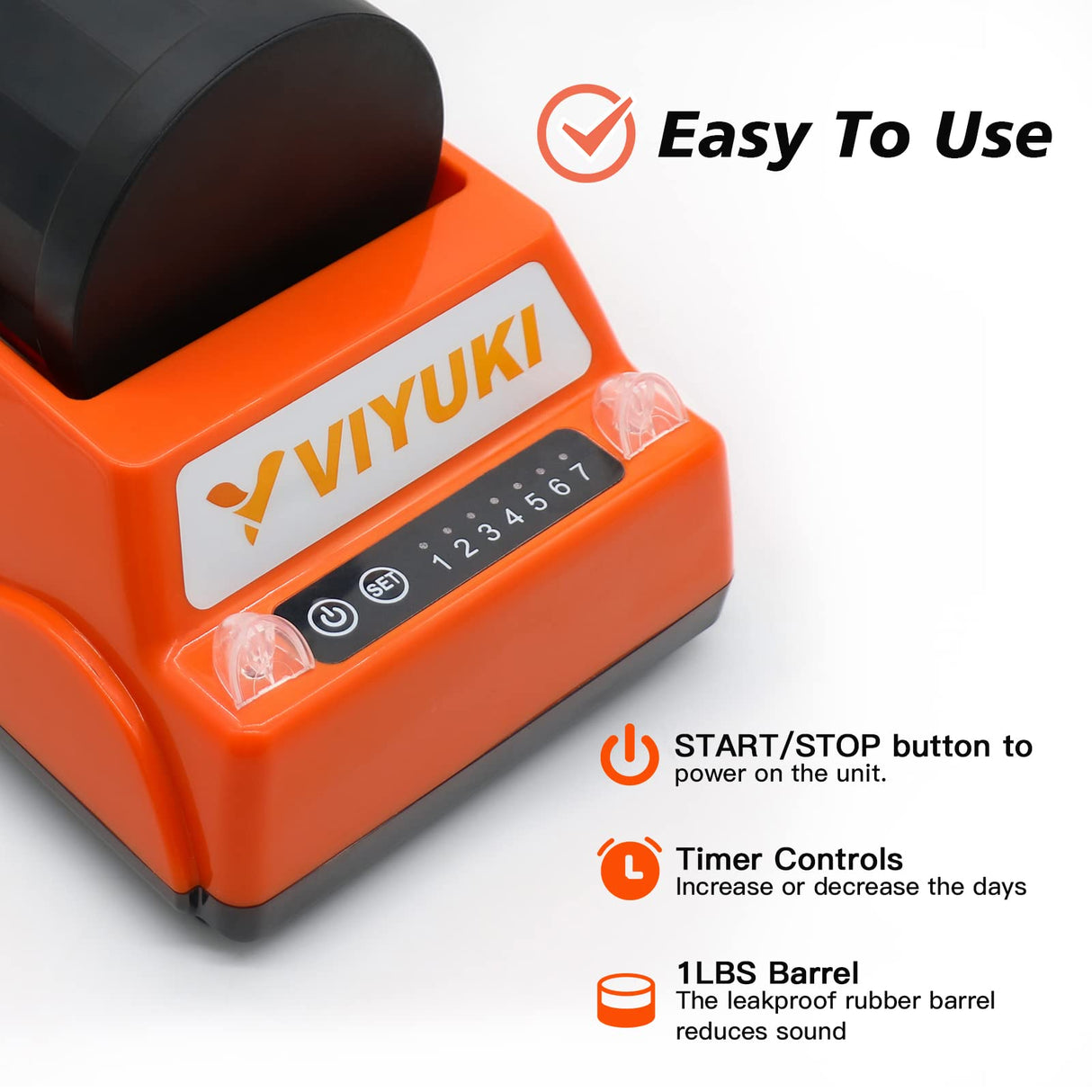 VIYUKI Rock Tumblers Kit - Includes Rough Gemstones, 4 Polishing Grits, Jewelry Fastenings,Operating Instruction, Great Stem Science Kit for Teen VIYUKI