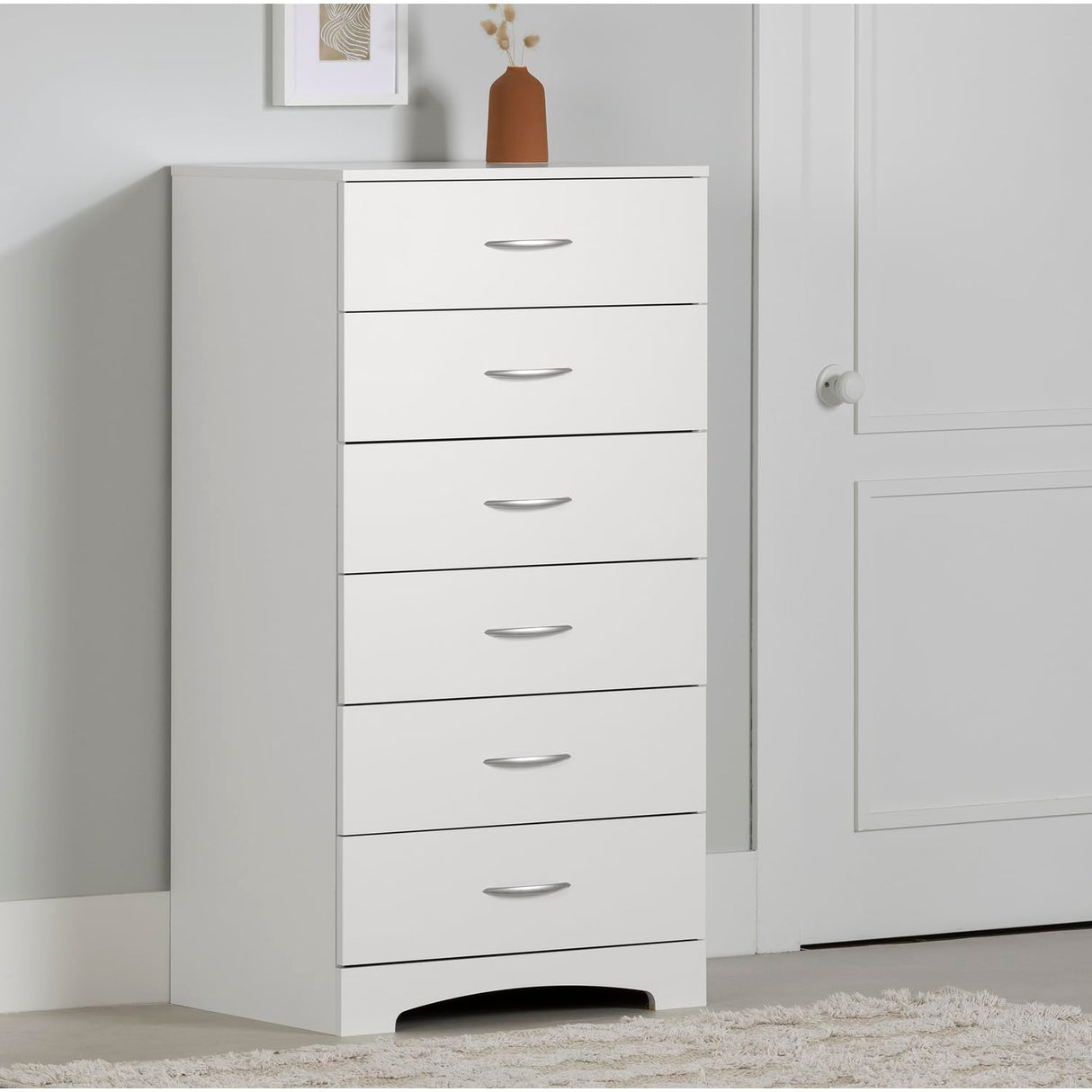South Shore Step One 6-Drawer Lingerie Chest Pure White, Contemporary South Shore