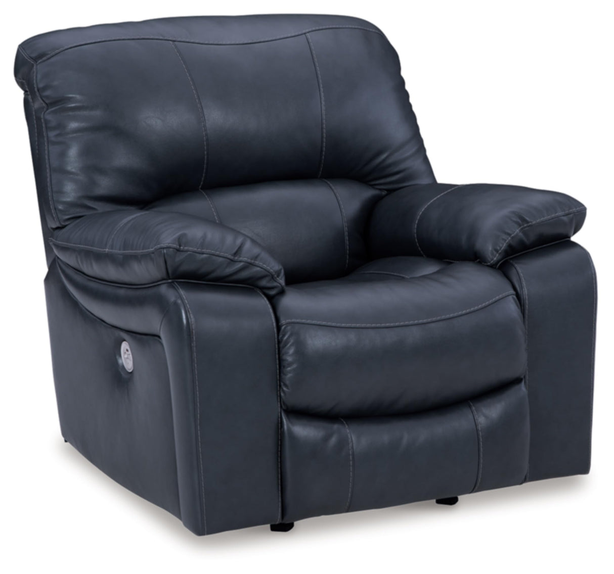 Signature Design by Ashley Leesworth Modern Power Recliner in Leather Match and with Rocking Motion and USB Port, Blue Signature Design by Ashley