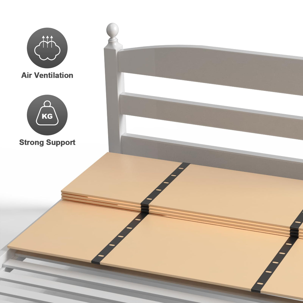Imperius Mattress Support Wooden Bunkie Board/Bed Slats/Queen Bed Board Under Mattress Support(30"x 60" Twin Size) Imperius