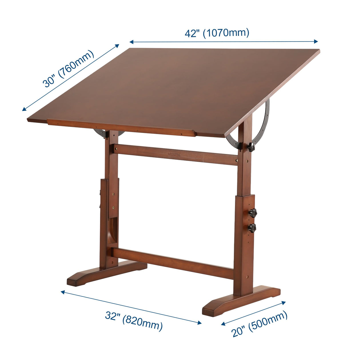 VISWIN 30" x 42" Extra-Large Artist Drafting Table, Adjustable Height & Angle, Solid Pine Wood Drawing Table, Art Table for Adults, Tilts Flat, Craft Table for Painting, Writing, Reading VISWIN