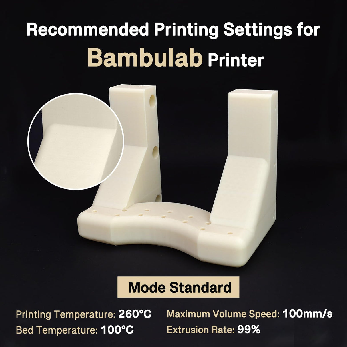 YXPOLYER Nylon Glass Fiber Reinforced Nylon Glass Filled Filament 1.75mm PA6-GF, 50gram Sample yxpolyer