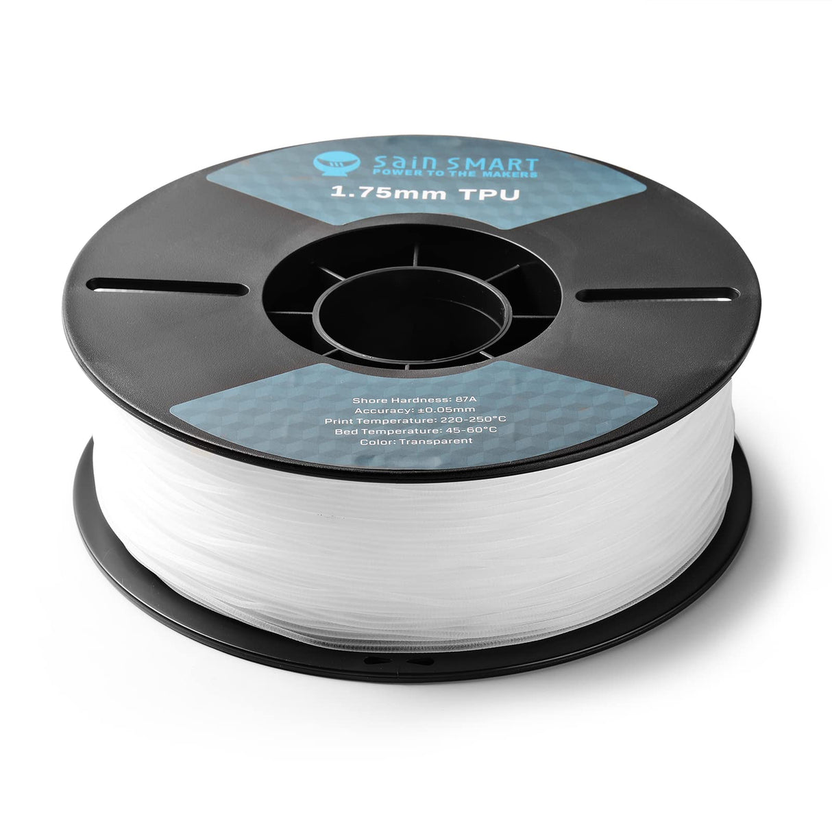 SainSmart 87A TPU Filament 1.75mm Flexible TPU 3D Printer Filament 1kg Spool, Natural SainSmart