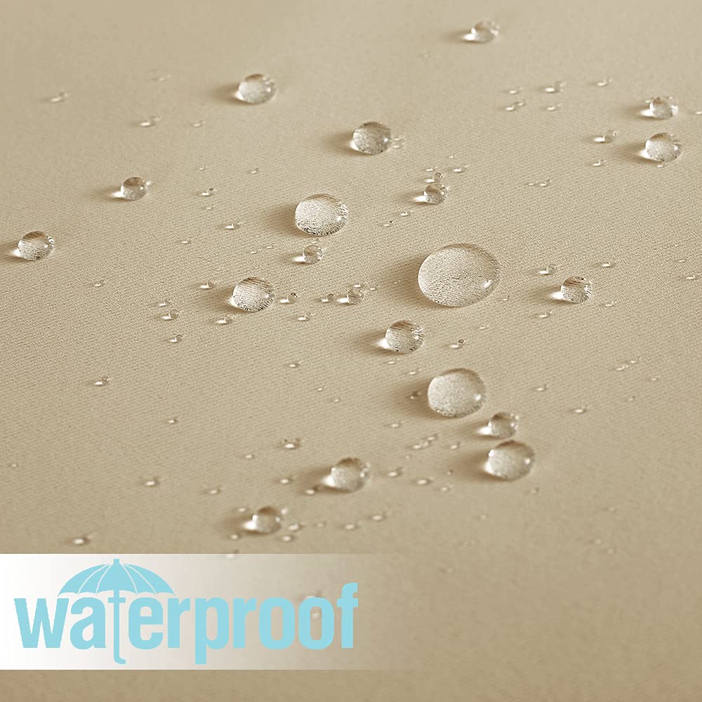 RYB HOME Outdoor Patio Curtains - Blackout Waterproof Porch Curtains & Drapes Privacy Protect Sunight Block for Pavilion Pergola Porch, 1 Panel, W 52 x L 84 inch, Cream Beige RYB HOME