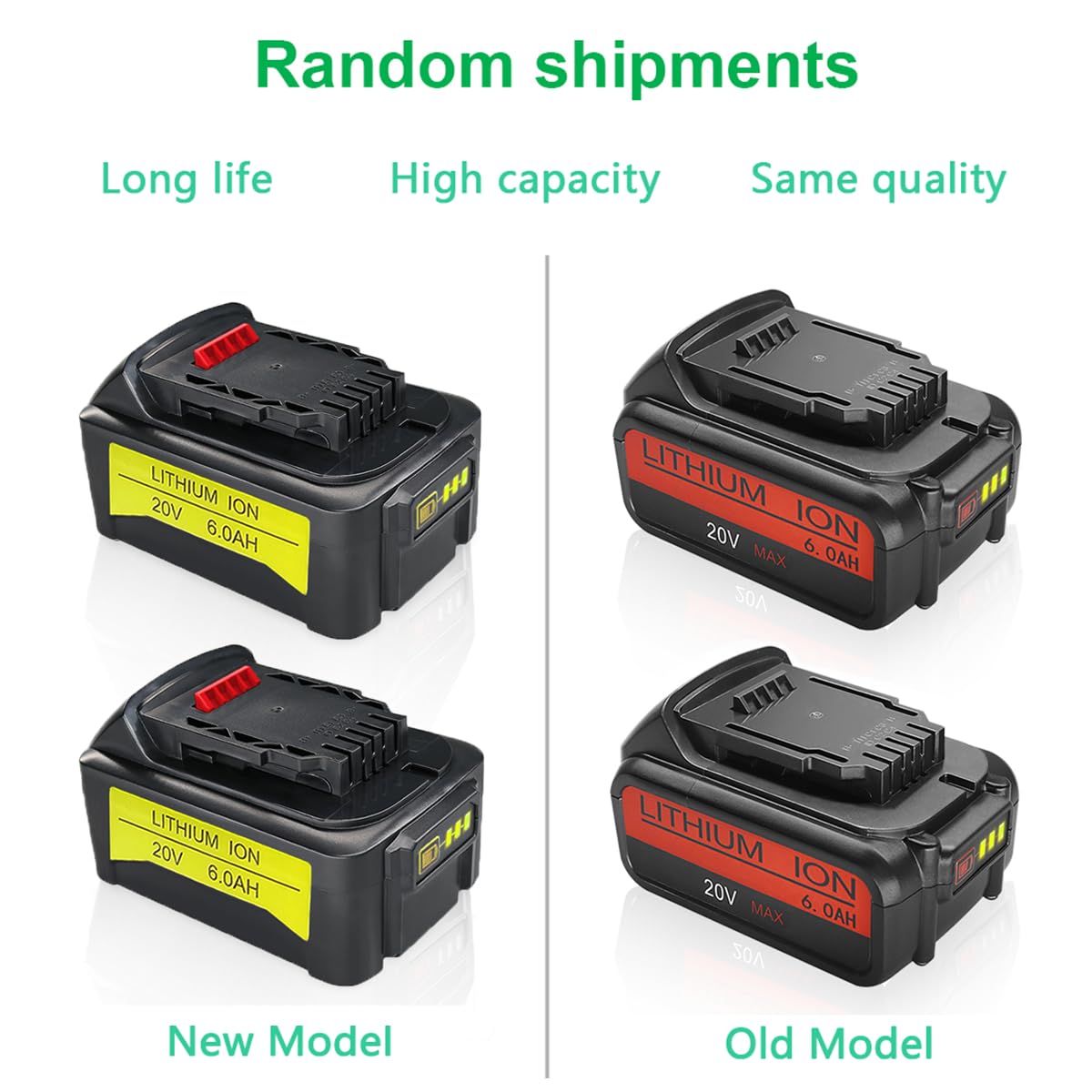 EOHJAR 2 Pack 20V 6.0Ah Replacement Battery Compatible with Dewalt 20V Battery Max XR Lithium ion DCB204 DCB206 DCB200 DCB180 DCD985B DCD771C2 DCS355D1 DCD790B EOHJAR