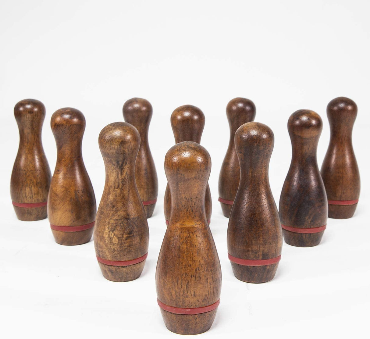 YDDS Shuffleboard Bowling Pin Set with 10 Pcs Premium Hardwood Bowling Pins Durabel Triangular Pinsetter Resin Bowling Ball and Carrying Bag, Fun for Shuffleboard Games YDDS