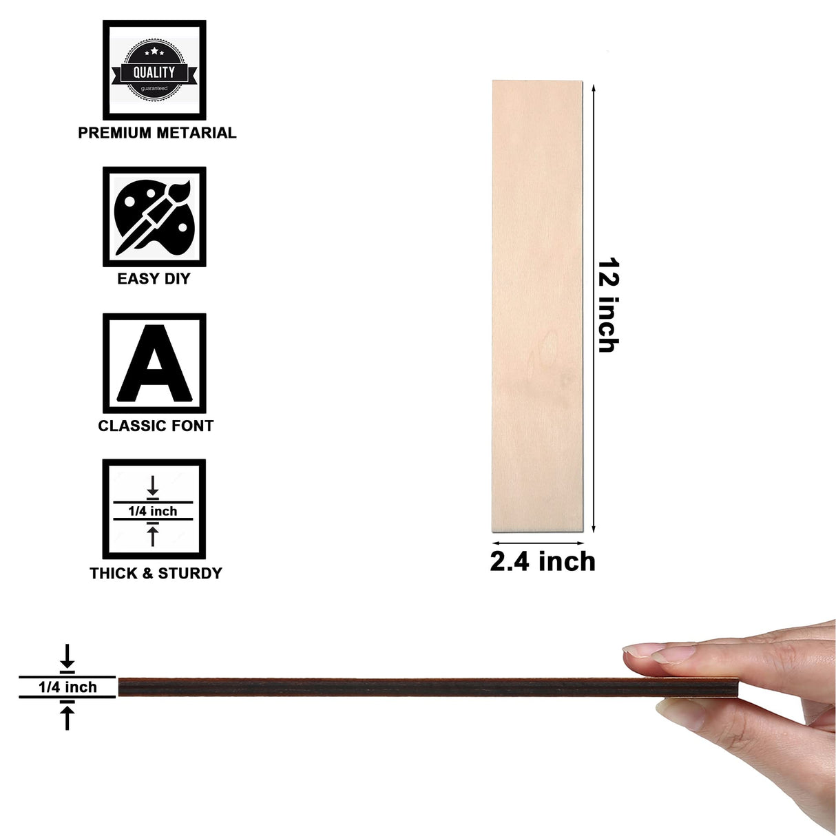 12 Inch Wooden Letter I, 1/4 Inch Thick Large Unfinished Wood Letter for DIY Crafts Home Wall Decor TDOCK