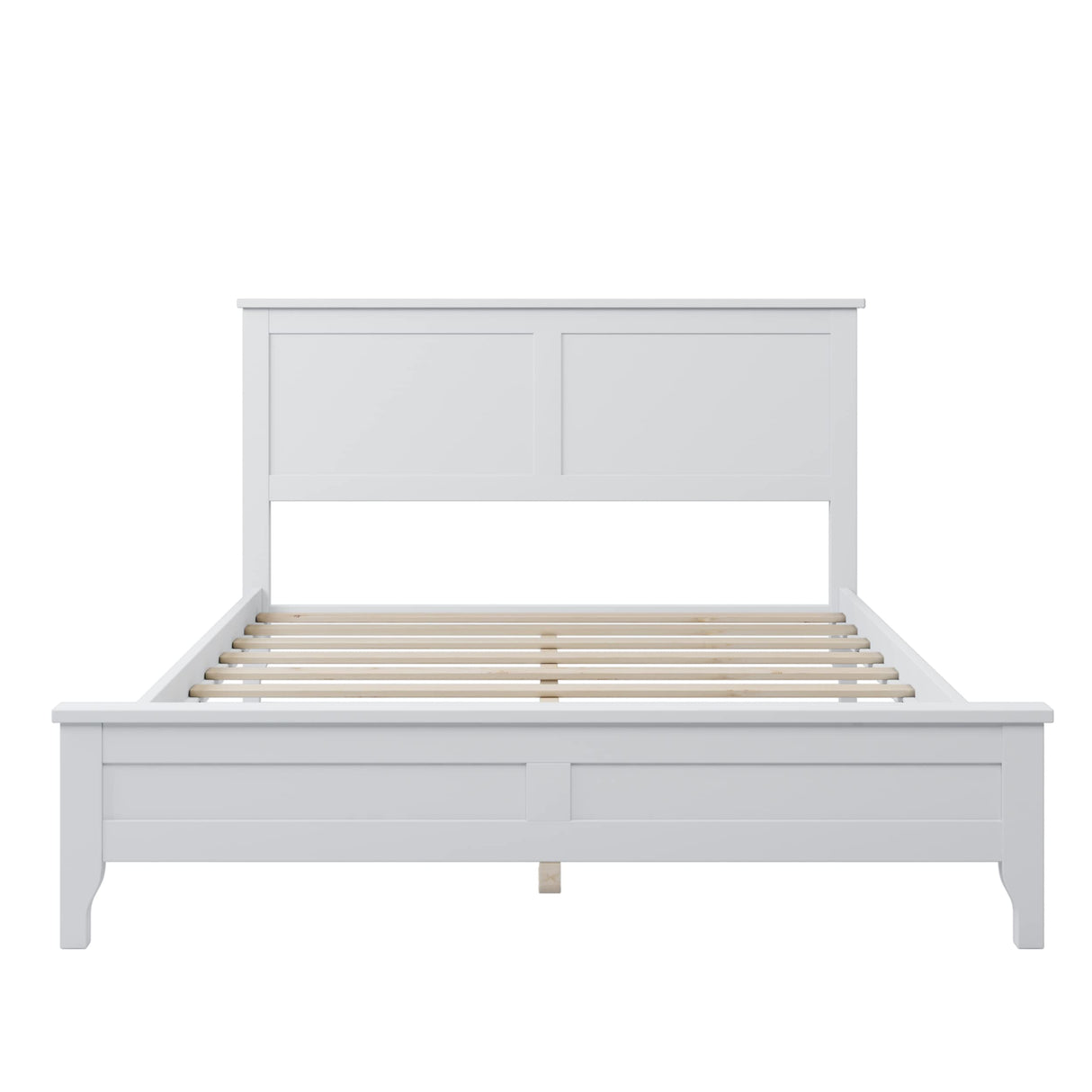 LZ LEISURE ZONE Modern Full Size Platform Bed Frame in White, Durable Solid Wood with No Box Spring Needed LZ LEISURE ZONE