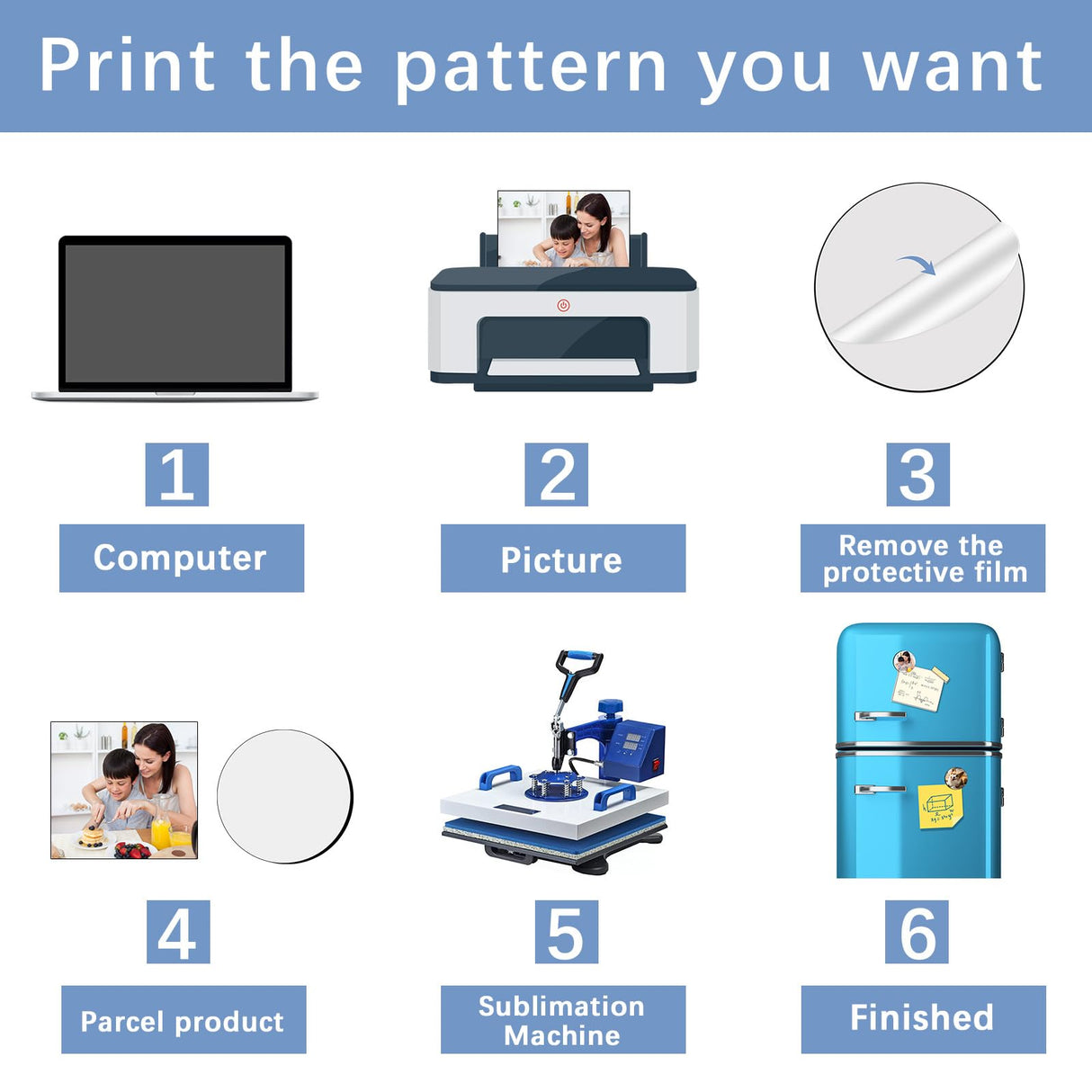 80PCS Sublimation Magnet Blanks Round Bulk Produnts 40 Pcs Sublimation Blanks Products and 40Pcs Soft Magnetic for Kitchen Personalized Sublimation Refrigerator Fridge Magnets Blank 2.15 inch LaiHiulaan