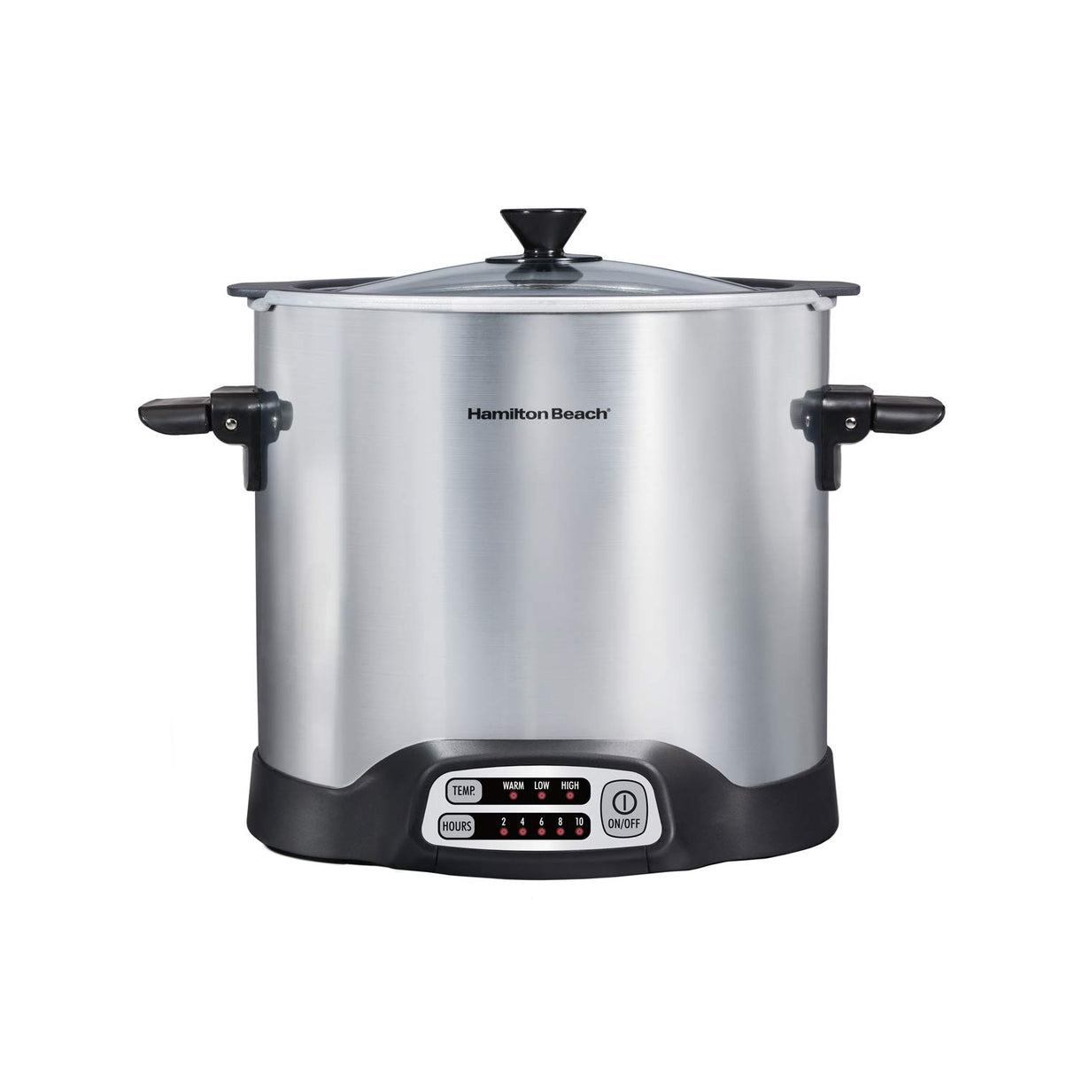 Hamilton Beach Sear & Cook Stock Pot Slow Cooker with Stovetop Safe Crock, Large 10 Quart Capacity, Programmable, Silver (33196) Hamilton Beach