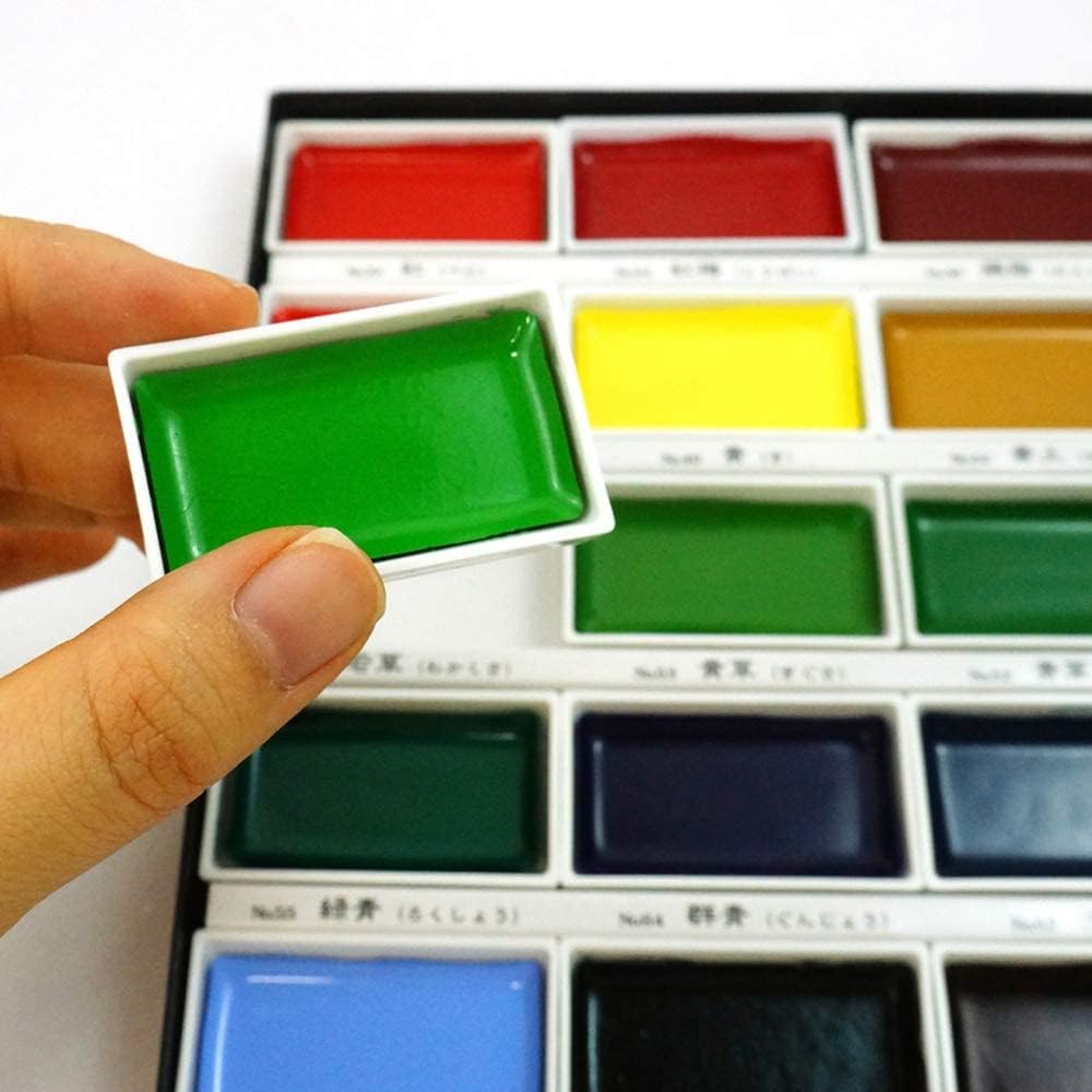 Kuretake GANSAI TAMBI Watercolor Paint Set 36 Colors, Professional-quality art supplies for artists adult painting sketching, Non-Toxic, Made in Japan Kuretake