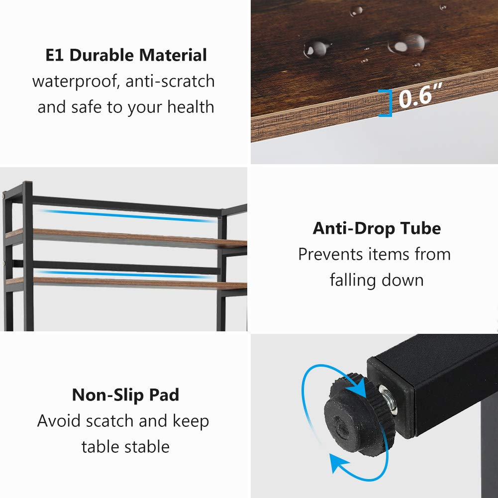 Tribesigns 5-Tier Kitchen Bakers Rack with Hutch, Industrial Microwave Oven Stand, Free Standing Kitchen Utility Cart Storage Shelf Organizer (Rustic Brown) Tribesigns