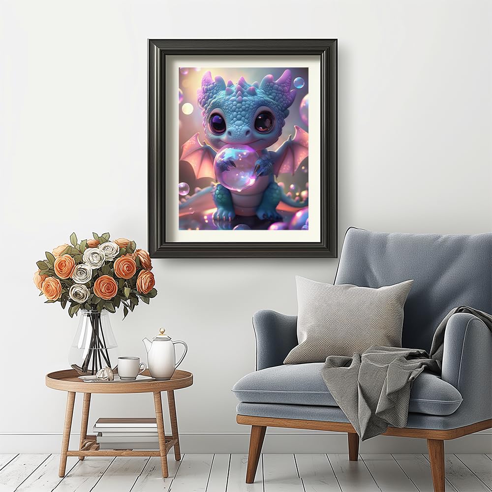 Natuyalo Paint by Numbers for Adults Beginner, Dragon Baby Easy Paint by Numbers Kits Animal Acrylic Craft Kits for Adults Suitable for Home Wall Decoration Flameless 16x20 Inch Natuyalo