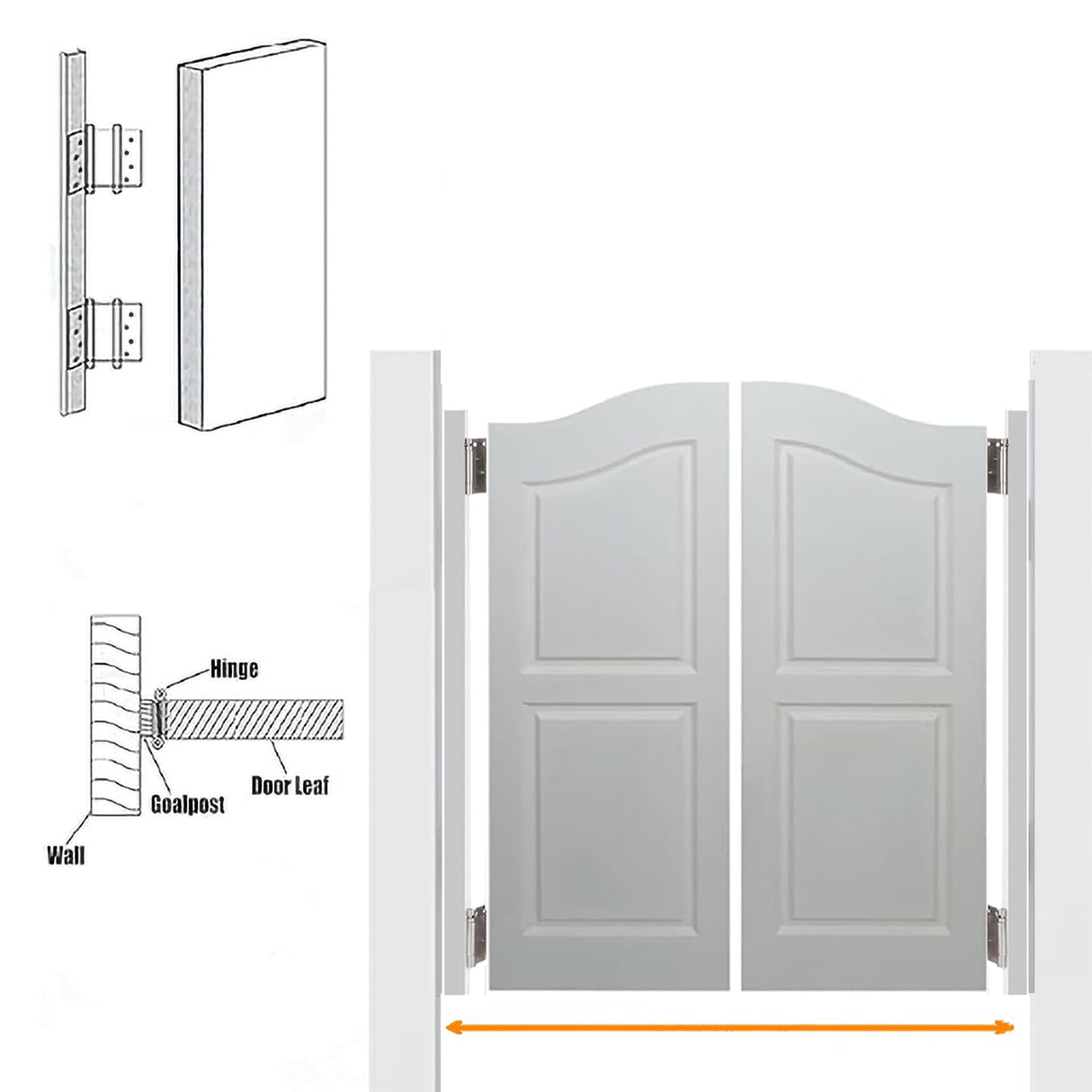 Saloon Doors 30/32/36 in Wide, Modern Swinging Half Door for House, Kitchen, Interior Wood Cafe Door with Hardware, Western Style Premade Bar Doors LVYIHAN