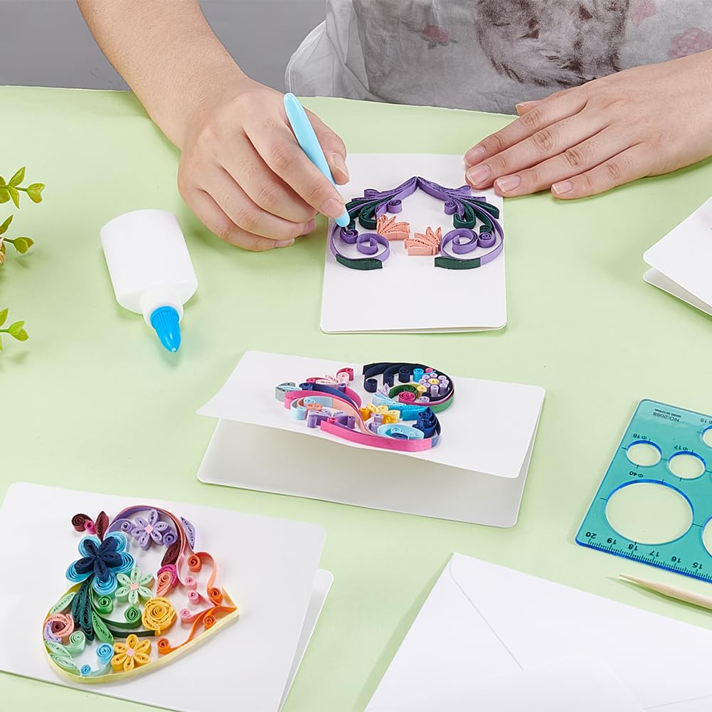 WEBEEDY 20 Sets Paper Quilling Kit for Adults Beginners DIY Heart Quilling Greeting Card Making Kit with Instruction DIY Unique Card for Valentine's Day Birthday,Holiday,New Year's Day,Thanksgiving WEBEEDY