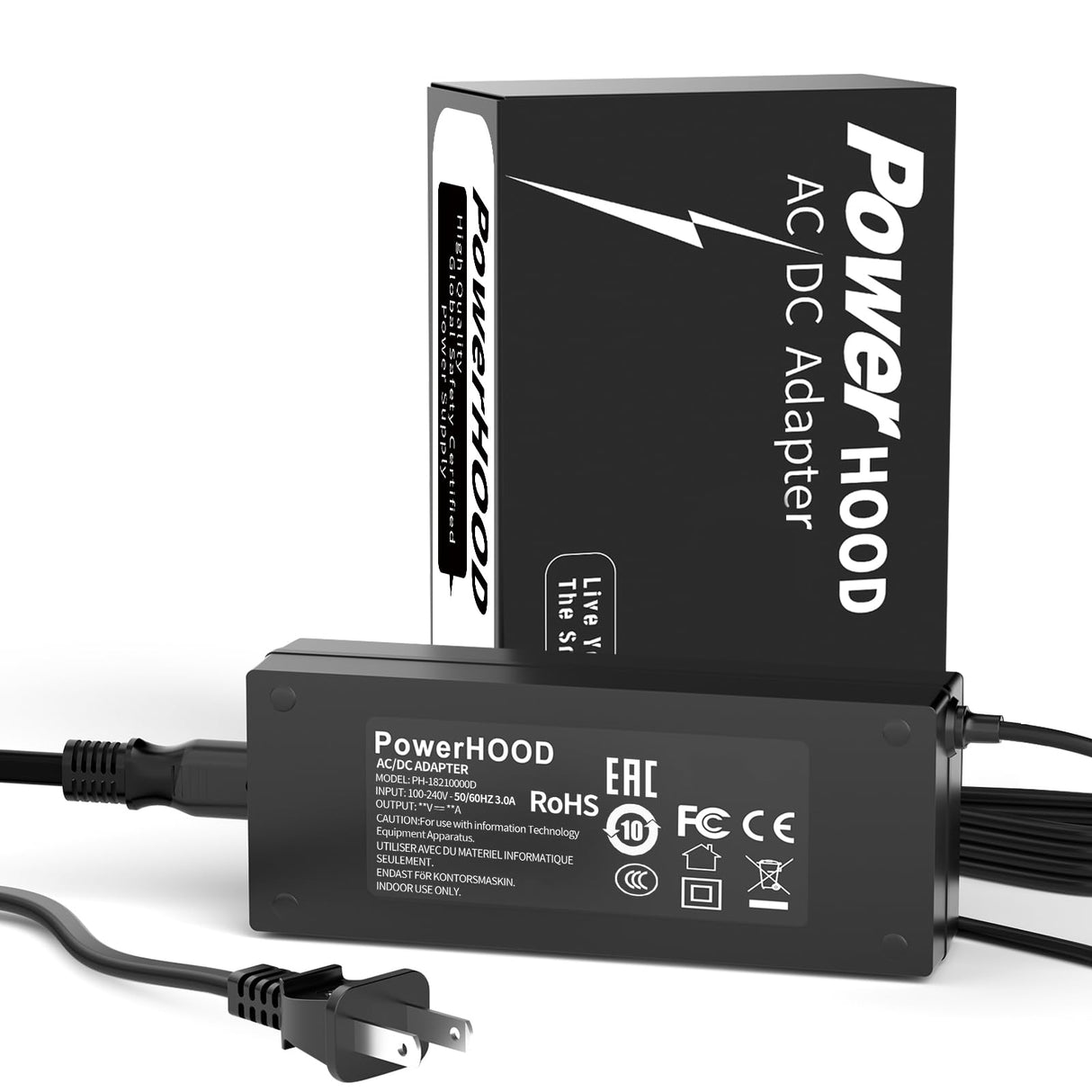 PowerHOOD 24V AC/DC Adapter Compatible with xTool D1 Pro 5W D1 Pro 10W MD1-L10 MD1-PRO-L10 Ultra Accurate Laser Cutter and Engraver Laser Engraving Cutting Machine Switching Power Supply Cord Charger PowerHOOD