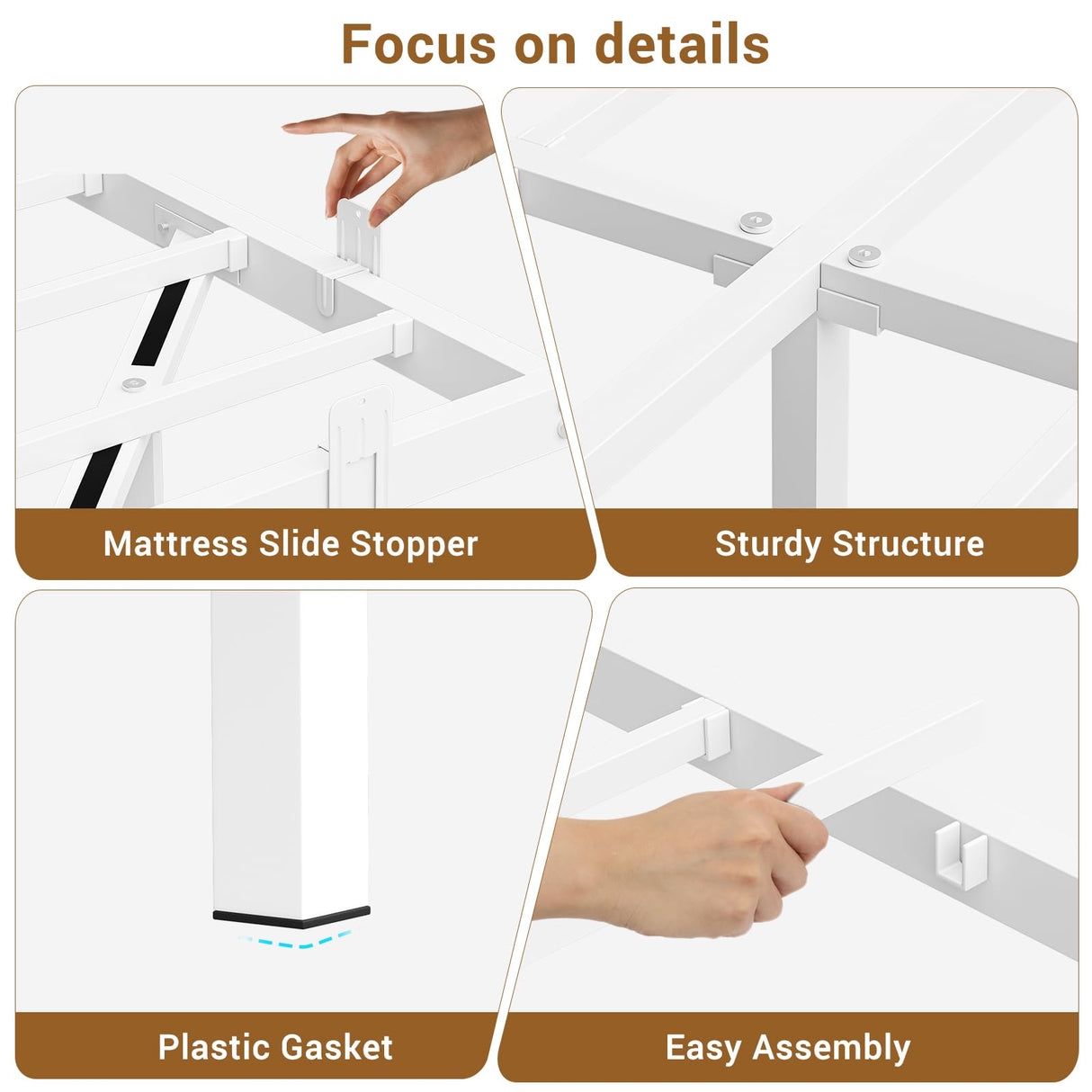 Hasuit King Size Floating Bed Frame with LED Lights - Metal Platform, Easy Assembly, No Box Spring Needed Hasuit