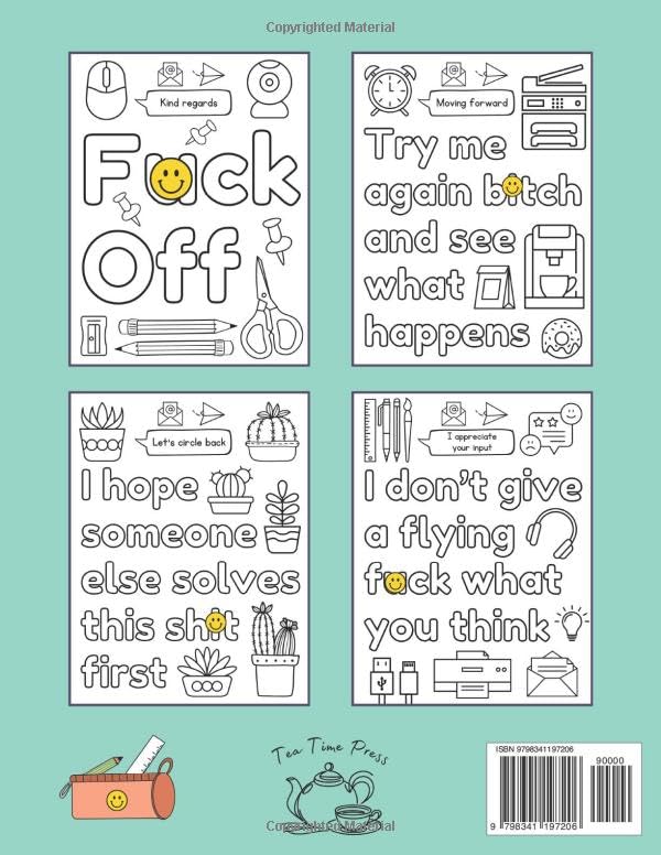 What My Emails Really Mean: A Bold and Easy Swear Word Coloring Book for Adults, 50 Funny Designs for Relaxation and Stress Relief WoodArtSupply